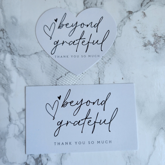 ♥️ 5x25 / 60 Thank you cards and 120 self adhesive Thank You Cards - Picture 1 of 3